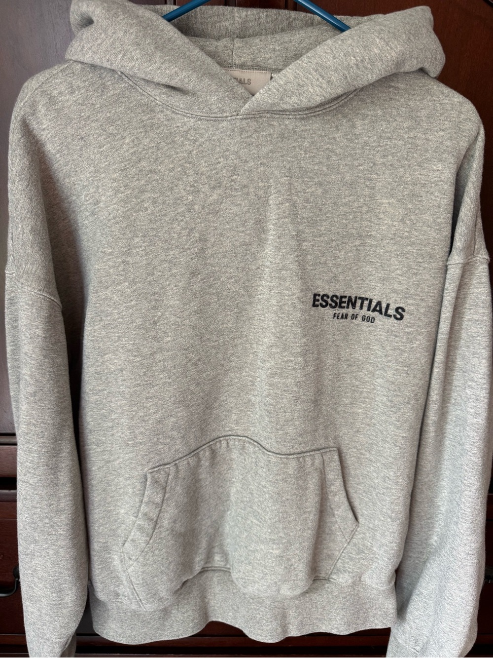 Fear of God Essentials Heather Gray Pullover Hoodie
